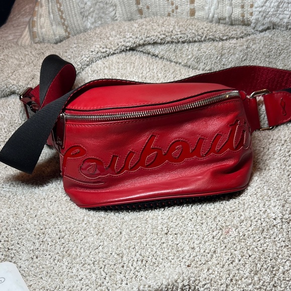 Christian Louboutin Handbags - Christian Louboutin Red Leather Logo Belt Bag / Crossbody w/dust bag